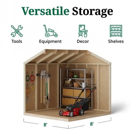 Little Cottage Co. Value Gable 8x8 Wood Storage Shed Kit (8x8-VGS-PC)