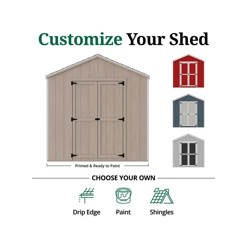Little Cottage Co. Value Gable 8x8 Wood Storage Shed Kit (8x8-VGS-PC)