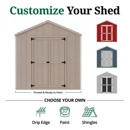 Little Cottage Co. Value Gable 8x8 Wood Storage Shed Kit (8x8-VGS-PC)