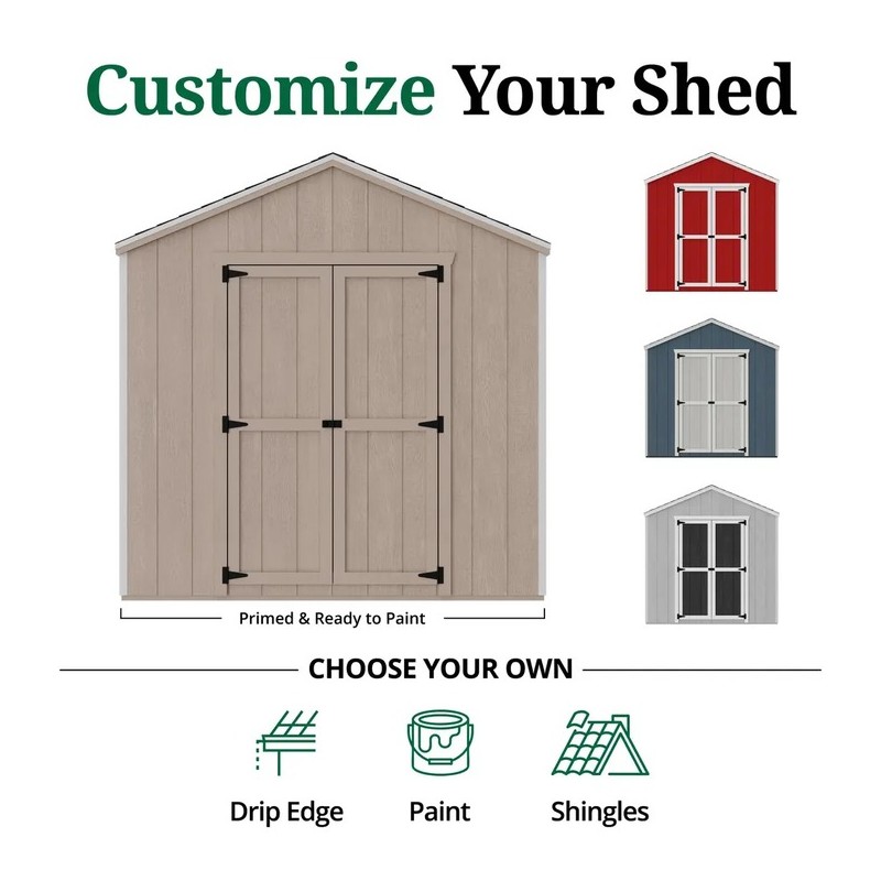 Value Gable 8x10 Wood Storage Shed Kit (8x10-VGS-PC)