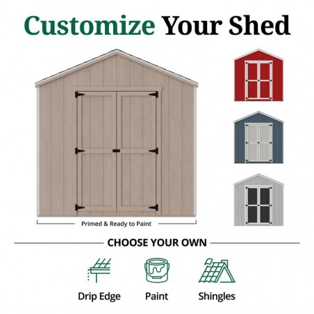 Value Gable 8x10 Wood Storage Shed Kit (8x10-VGS-PC)