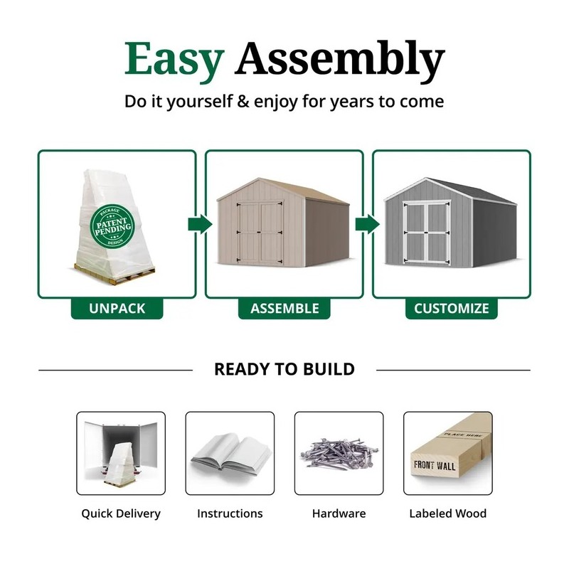 Value Gable 8x10 Wood Storage Shed Kit (8x10-VGS-PC)