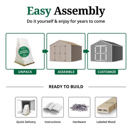 Value Gable 8x10 Wood Storage Shed Kit (8x10-VGS-PC)