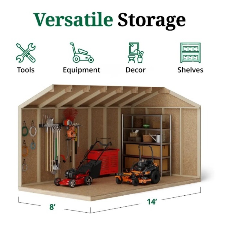 Little Cottage Co. 8x14 Value Gable Wood Shed Kit (8x14-VGS-PC)