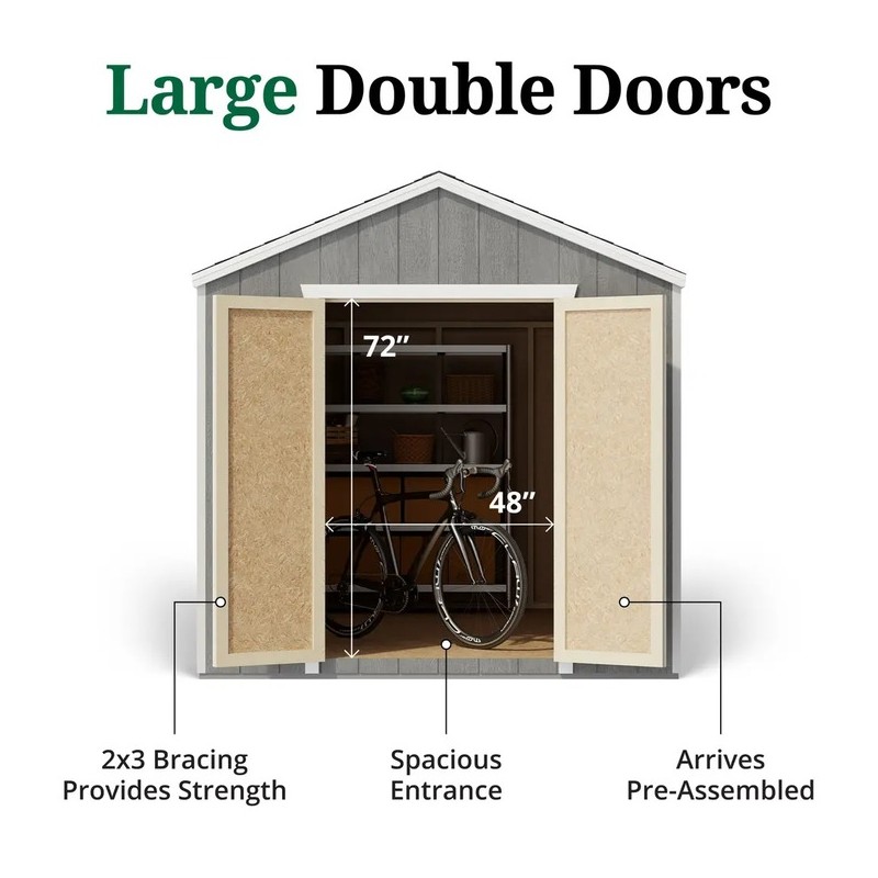 Little Cottage Co. 8x14 Value Gable Wood Shed Kit (8x14-VGS-PC)