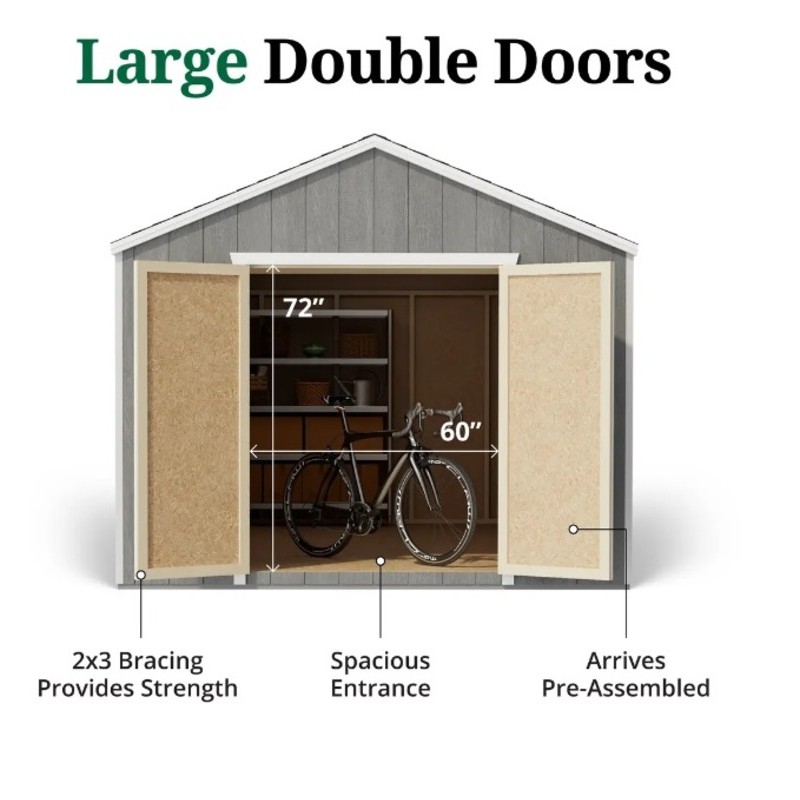 Little Cottage Co. 10x10 Value Gable Wood Shed Kit (10x10 VGS-PC)