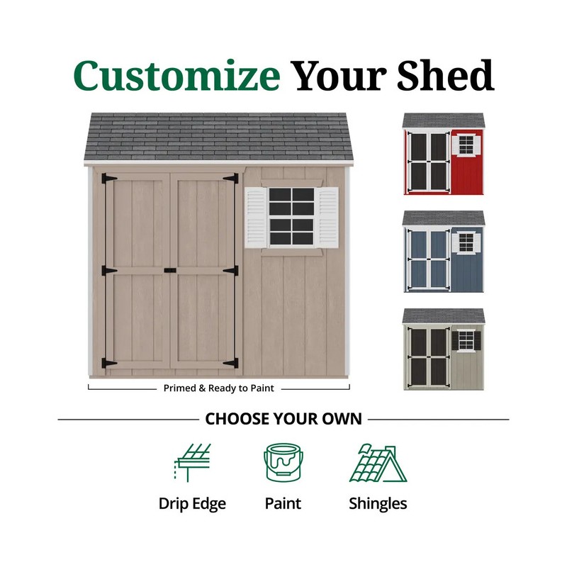 Little Cottage Co. 8x8 Value Workshop Wood Shed Kit (8x8-VWS-wPC)
