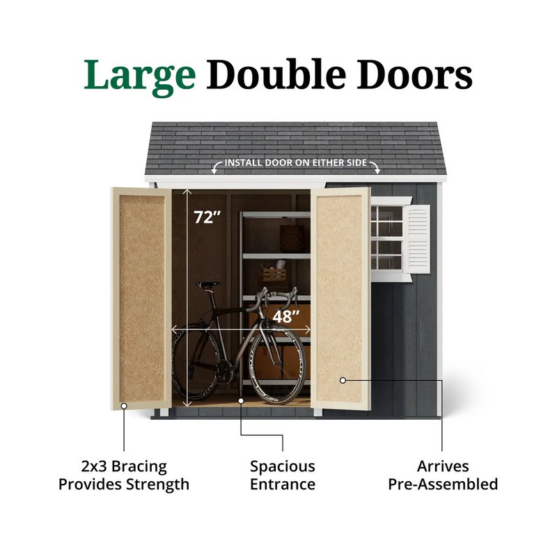 Little Cottage Co. 8x8 Value Workshop Wood Shed Kit (8x8-VWS-wPC)