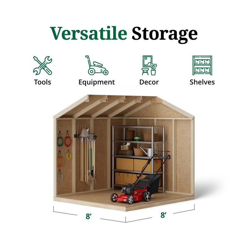 Little Cottage Co. 8x8 Value Workshop Wood Shed Kit (8x8-VWS-PC)