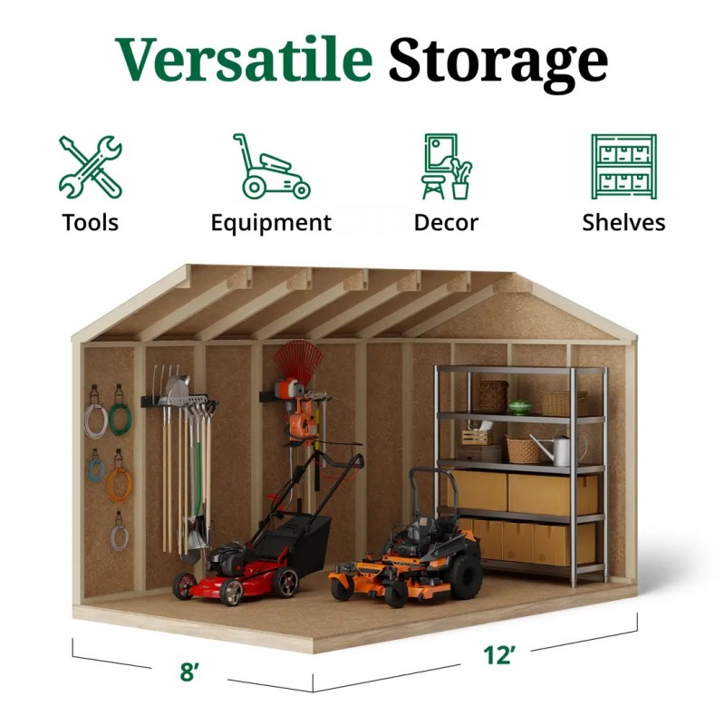 Little Cottage Co. 8x12 Value Workshop Wood Shed Kit (8x12-VWS-PC)