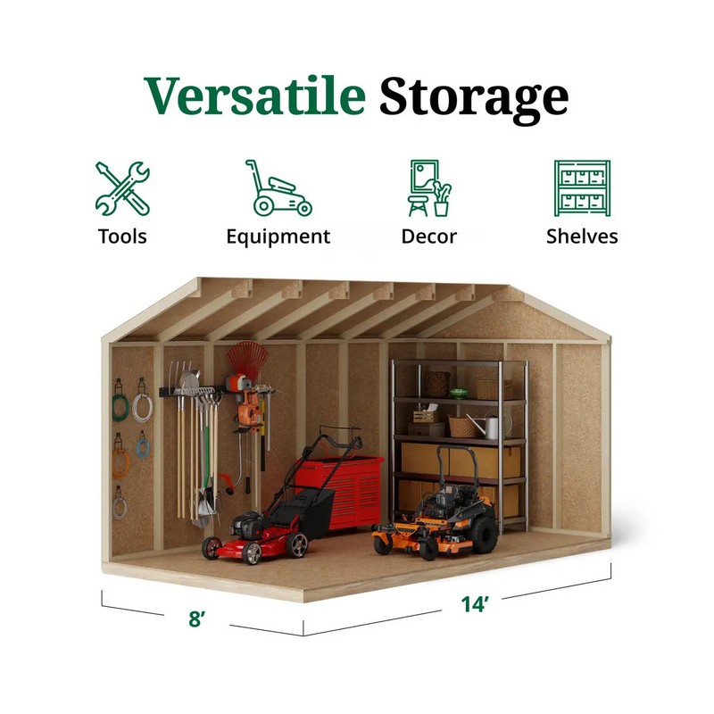 Little Cottage Co. 8x14 Value Workshop Wood Shed Kit (8x14-VWS-PC)