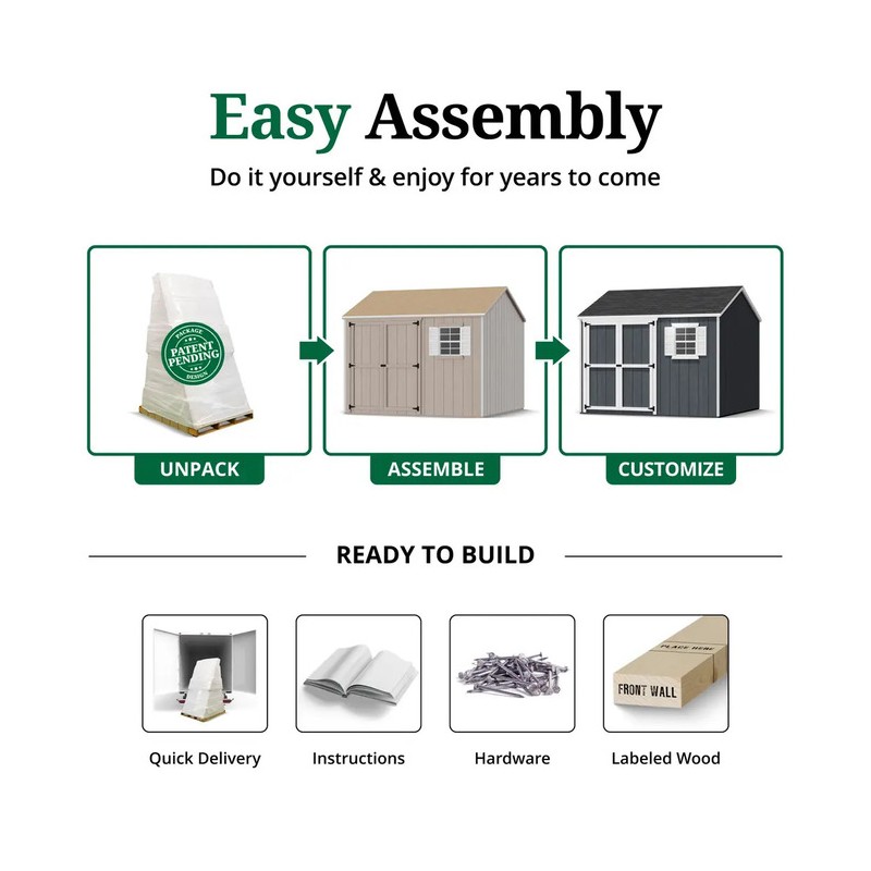 Little Cottage Co. 10x10 Value Workshop Wood Shed Kit (10x10-VWS-PC)