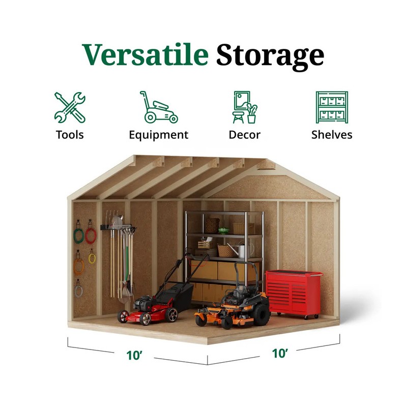 Little Cottage Co. 10x10 Value Workshop Wood Shed Kit (10x10-VWS-PC)
