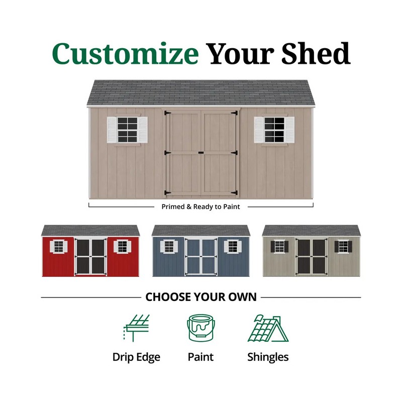 Little Cottage Co. 10x16 Value Workshop Wood Shed Kit (10x16-VWS-PC)