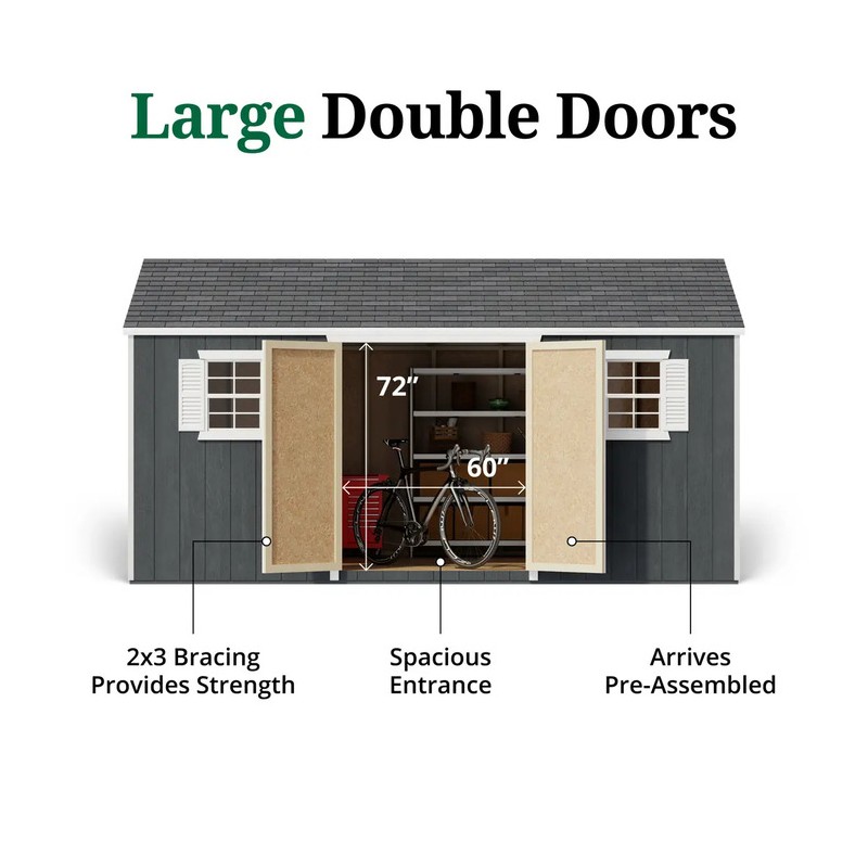 Little Cottage Co. 10x16 Value Workshop Wood Shed Kit (10x16-VWS-PC)