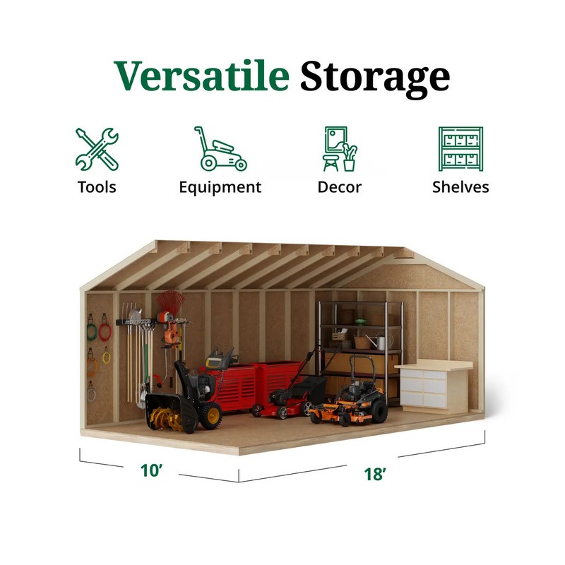 Little Cottage Co. 10x18 Value Workshop Wood Shed Kit (10x18-VWS-PC)
