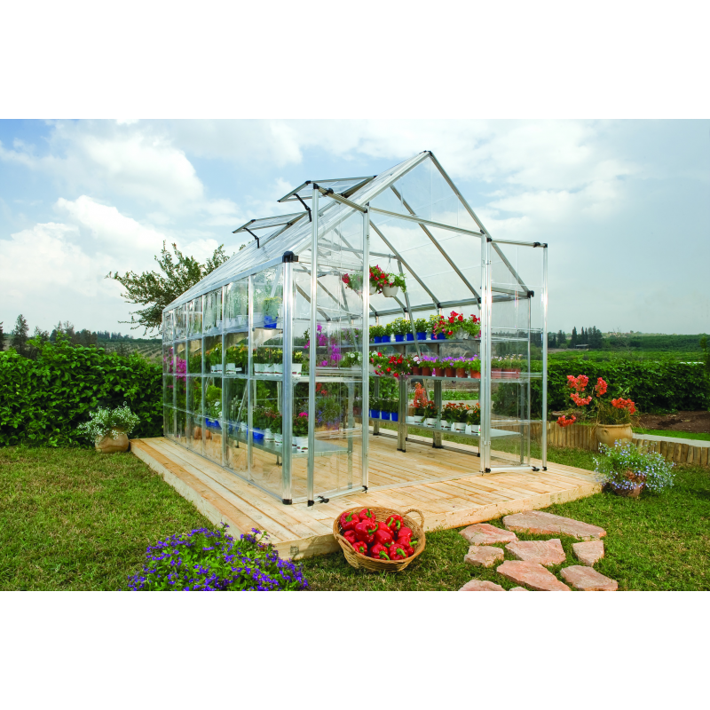 Palram - Canopia 8x12 Snap & Grow Hobby Greenhouse - Silver (HG8012)