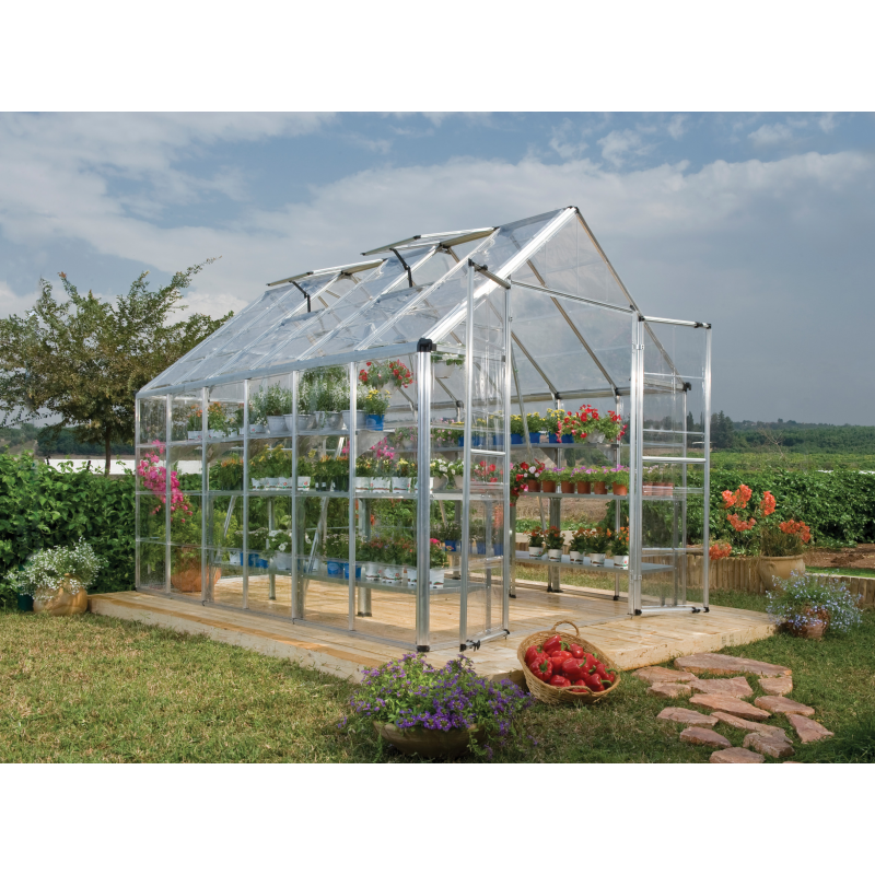 Palram - Canopia 8x12 Snap & Grow Hobby Greenhouse - Silver (HG8012)