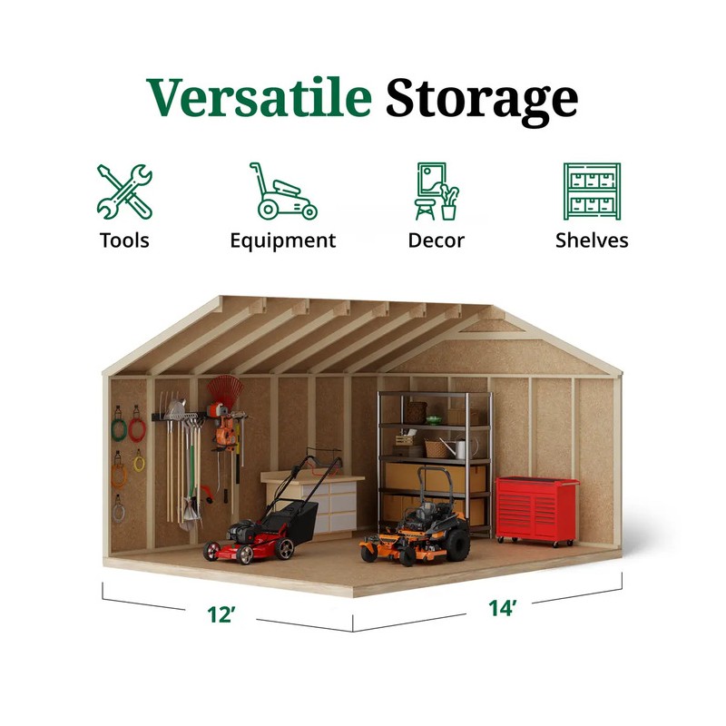 Little Cottage Co. 12x14 Value Workshop Wood Shed Kit (12x14-VWS-PC)