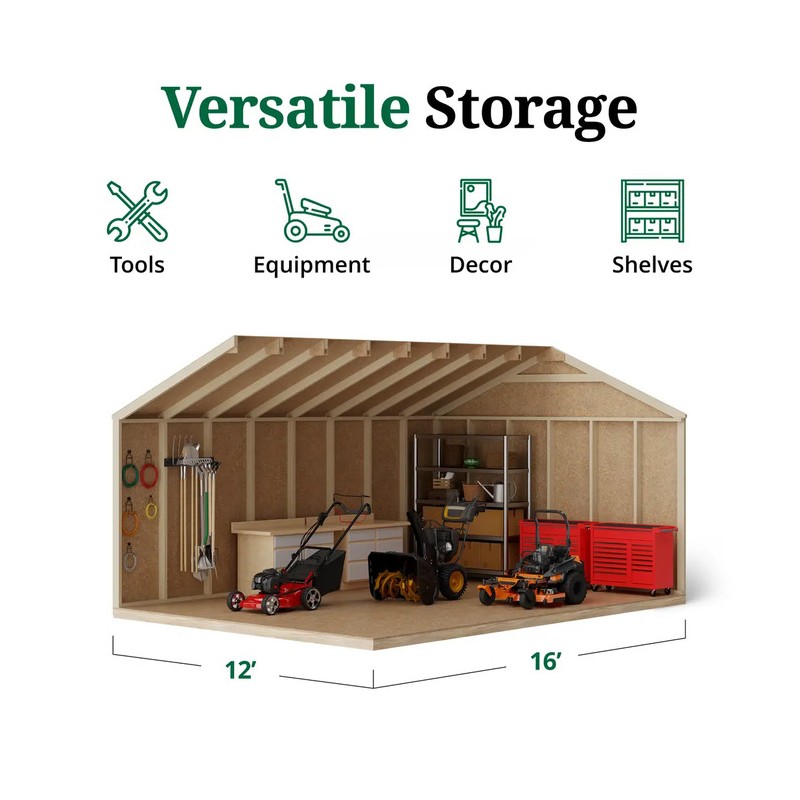 Little Cottage Co. 12x16 Value Workshop Wood Shed Kit (12x16-VWS-PC)