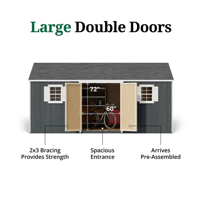 Little Cottage Co. 12x18 Value Workshop Wood Shed Kit (12x18-VWS-PC)