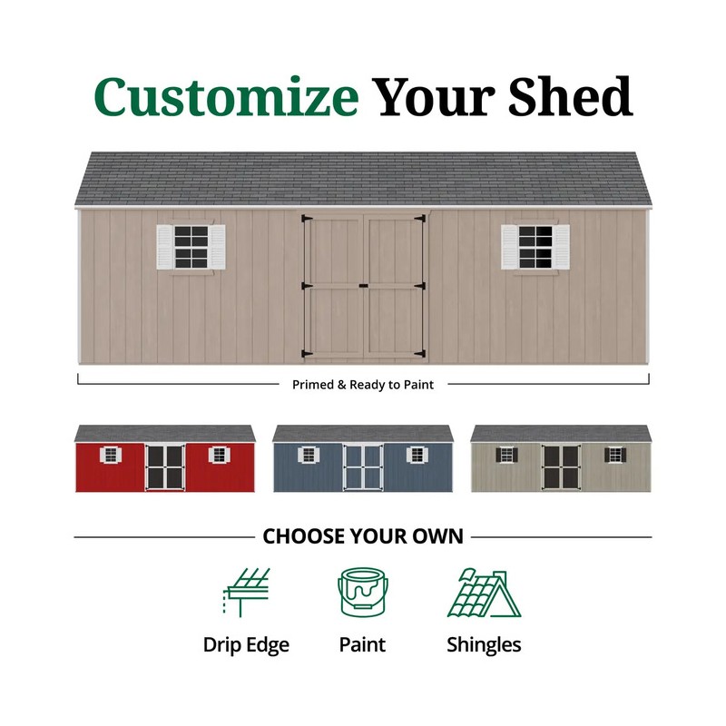 Little Cottage Co. 12x24 Value Workshop Wood Shed Kit (12x24-VWS-PC)