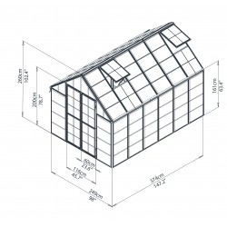 Palram 8x12 Snap & Grow Hobby Greenhouse Kit - Silver (HG8012)