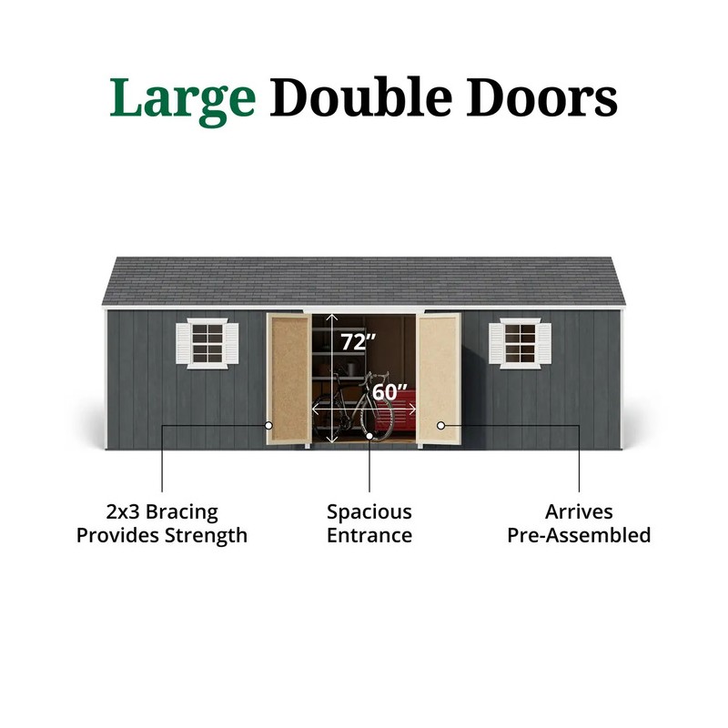 Little Cottage Co. 12x24 Value Workshop Wood Shed Kit (12x24-VWS-PC)