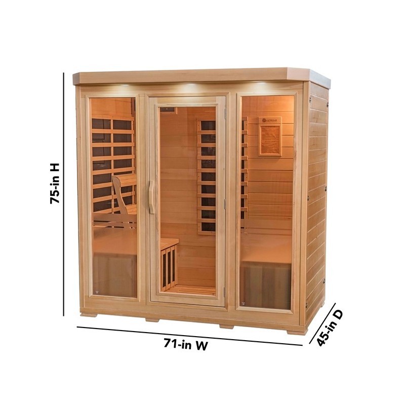 4-Person Sonoma Hemlock Infrared Sauna with 9 Carbon Heaters (SA7020)