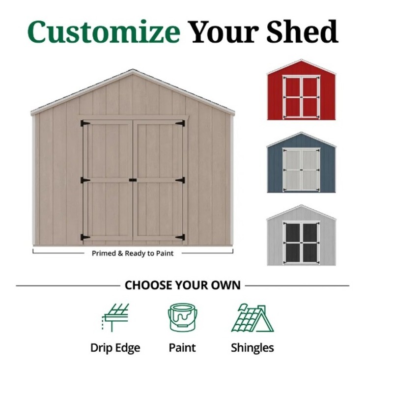 Little Cottage Co. 10x14 Value Gable Wood Shed Kit (10x14-VGS-PC)