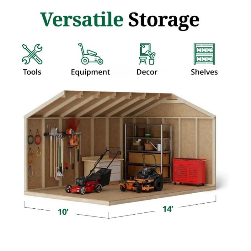 Little Cottage Co. 10x14 Value Gable Wood Shed Kit (10x14-VGS-PC)