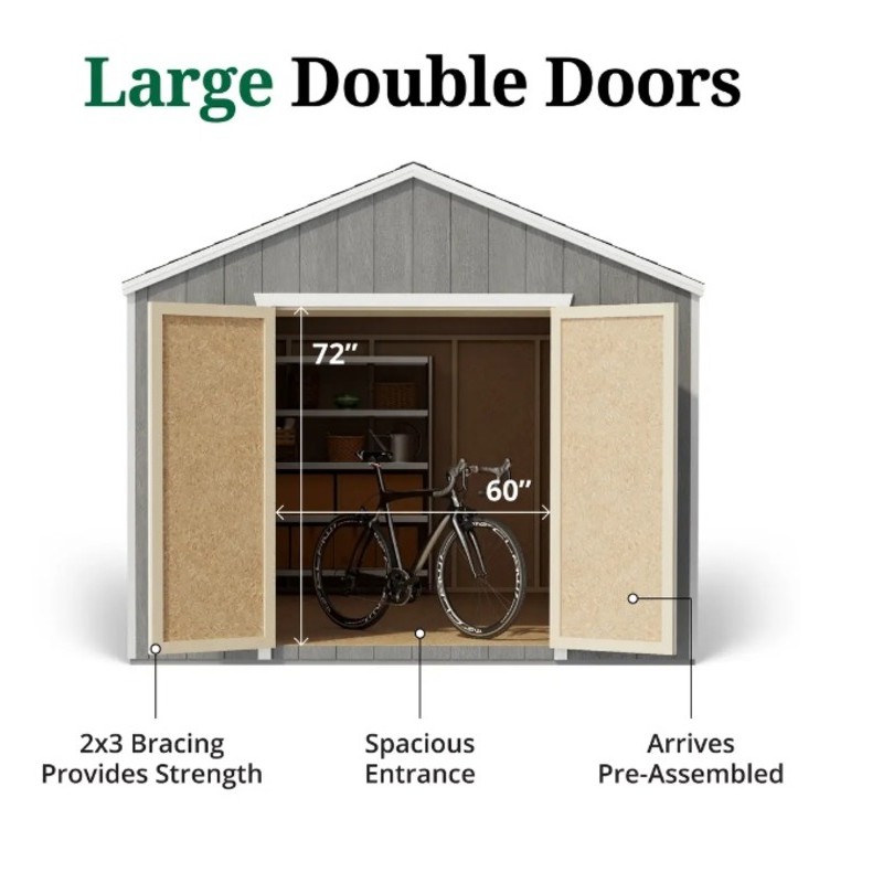 Little Cottage Co. 10x16 Value Gable Wood Shed Kit (10x16-VGS-PC)