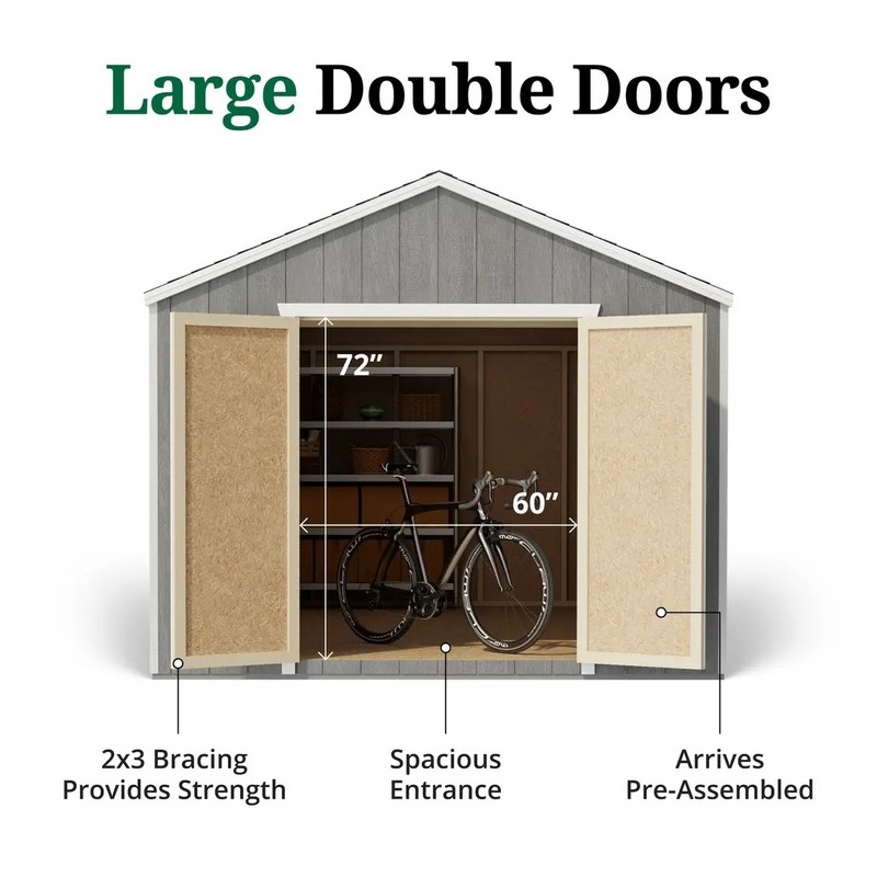 Little Cottage Co. 10x18 Value Gable Wood Shed Kit (10x18-VGS-PC)