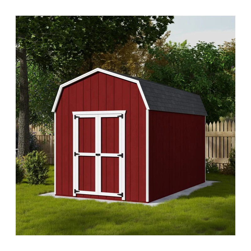 Little Cottage Co. 8x14 Value Gambrel Barn Wood Shed Kit w/ 6' Sidewall (8x14-VGB-6-PC)