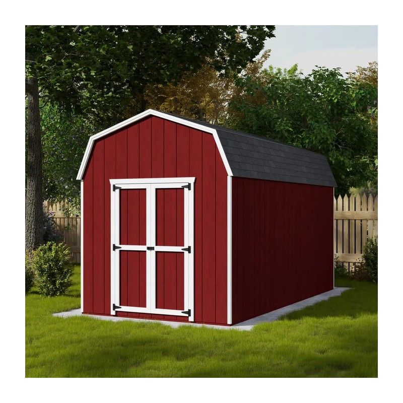 Little Cottage Co. 8x16 Value Gambrel Barn Wood Shed Kit w/ 6' Sidewall (8x16-VGB-6-PC)