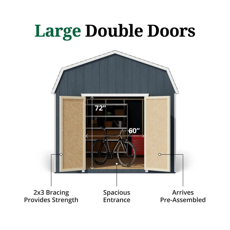 Little Cottage Co 10x10 Value Gambrel Barn 6'Sidewall (10x10-VGB-6-PC)