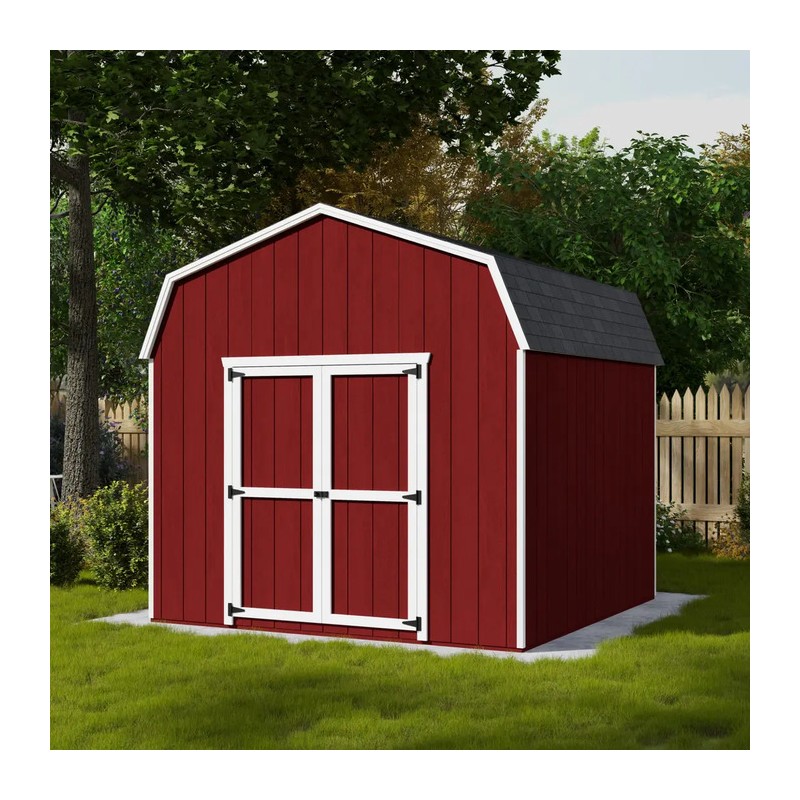 Little Cottage Co. 10x10 Value Gambrel Barn Wood Shed Kit w/ 6' Sidewall (10x10-VGB-6-PC)