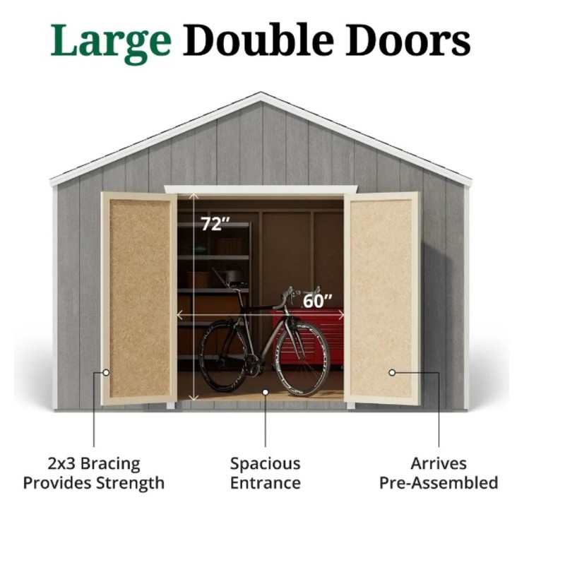 Little Cottage Co. 12x12 Value Gable Wood Shed Kit (12x12-VGS-PC)