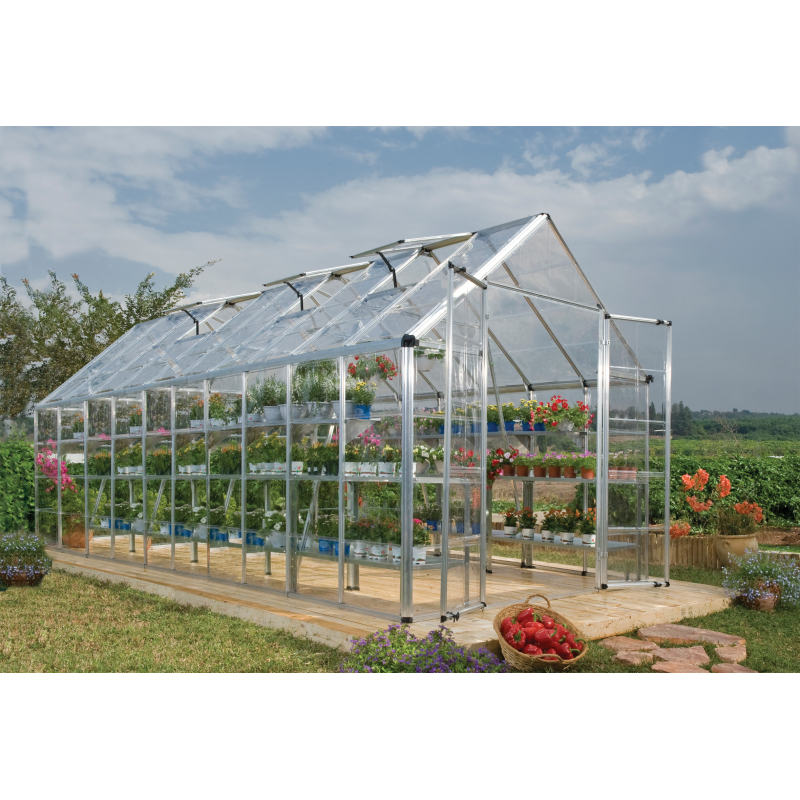 Palram - Canopia 8x20 Snap & Grow Hobby Greenhouse - Silver (HG8020)