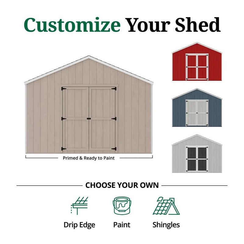 Little Cottage Co. 12x24 Value Gable Wood Shed Kit (12x24-VGS-PC)