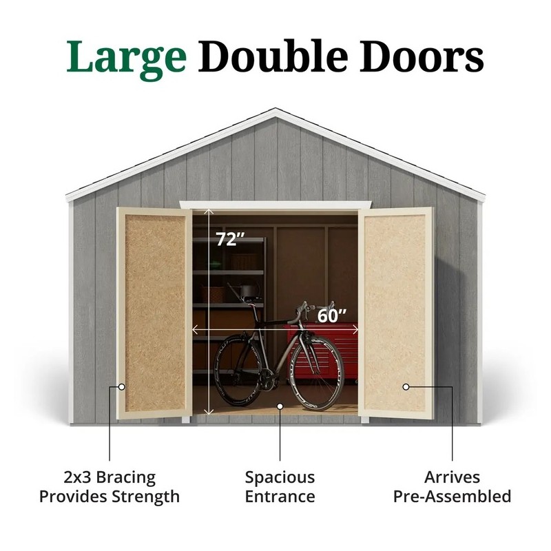 Little Cottage Co. 12x24 Value Gable Wood Shed Kit (12x24-VGS-PC)