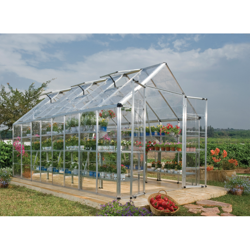Palram - Canopia 8x16 Snap & Grow Hobby Greenhouse - Silver (HG8016)