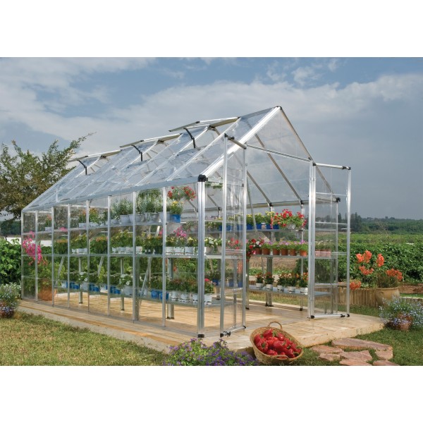 Palram 8x16 Snap & Grow Hobby Greenhouse Kit Silver (HG8016)