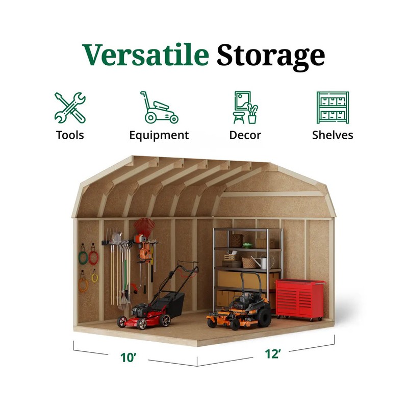 Little Cottage Co 10x12 Value Gambrel Barn 6'Sidewall (10x12-VGB-6-PC)