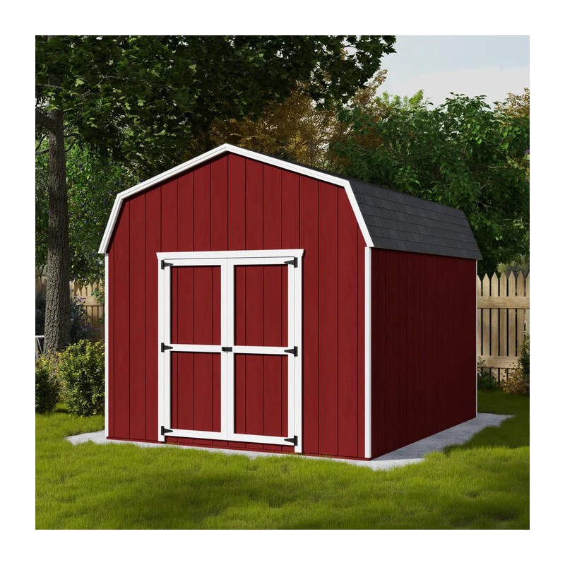 Little Cottage Co. 10x14 Value Gambrel Barn Wood Shed Kit w/ 6' Sidewall (10x14-VGB-6-PC)