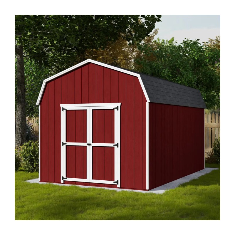 Little Cottage Co. 10x16 Value Gambrel Barn Wood Shed Kit w/ 6' Sidewall (10x16-VGB-6-PC)