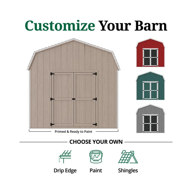 Little Cottage Co 10x16 Value Gambrel Barn 6'Sidewall (10x16-VGB-6-PC)