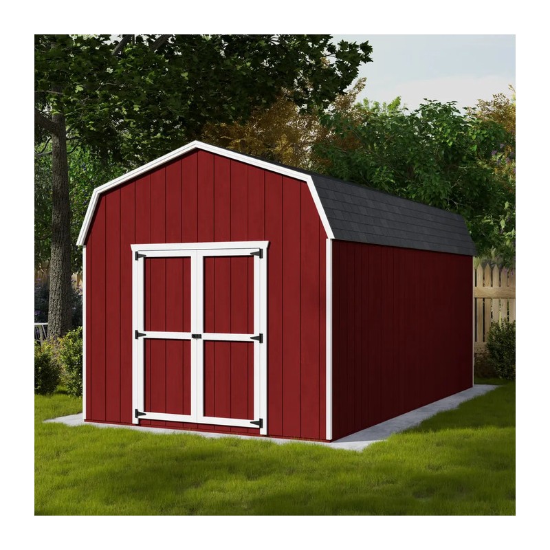 Little Cottage Co. 10x18 Value Gambrel Barn Wood Shed Kit w/ 6' Sidewall (10x18-VGB-6-PC)