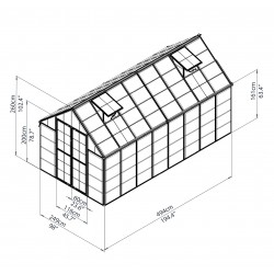 Palram 8x16 Snap & Grow Hobby Greenhouse Kit - Silver (HG8016)