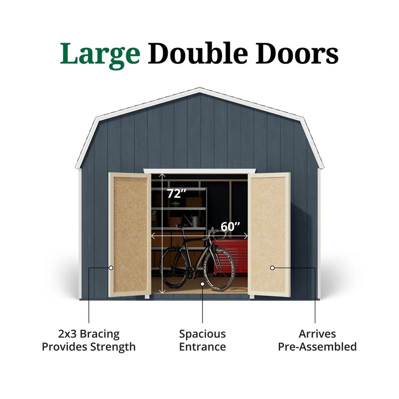 Little Cottage Co 12x18 Value Gambrel Barn 6'Sidewall (12x18-VGB-6-PC)